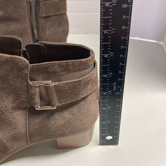 ALFANI Adison  Women’s Suede Leather Brown Booties Size 9.5 M 2” heel - Picture 6 of 12